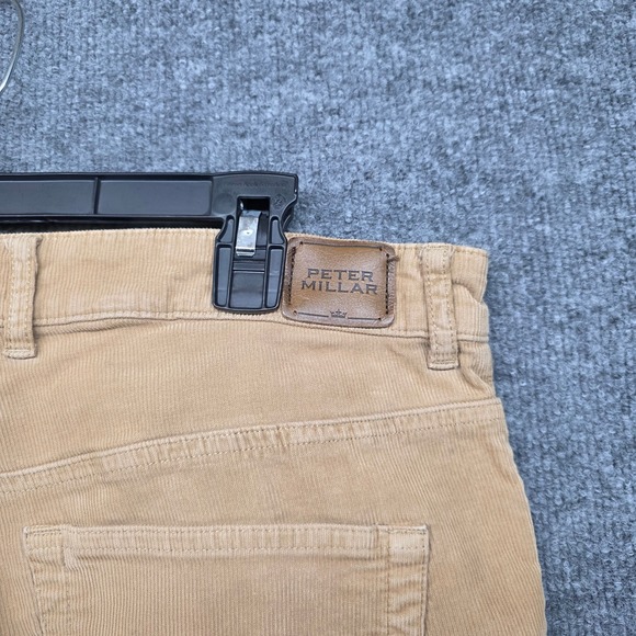 Peter Millar Mens Tan Corduroy Pants Size 35 Flat Front Casual Trousers - Picture 7 of 11